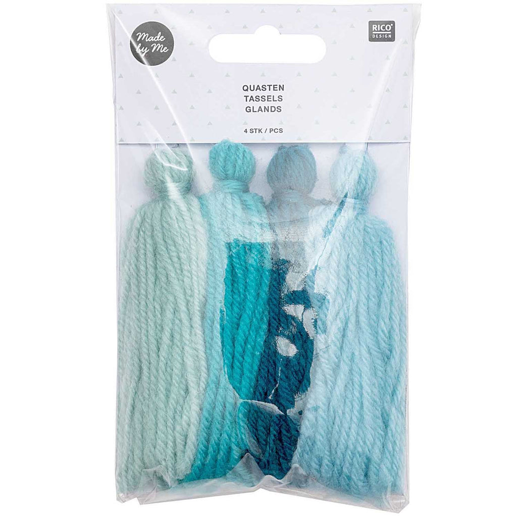 Rico Craft Supplies Wool Tassels Set - Aqua