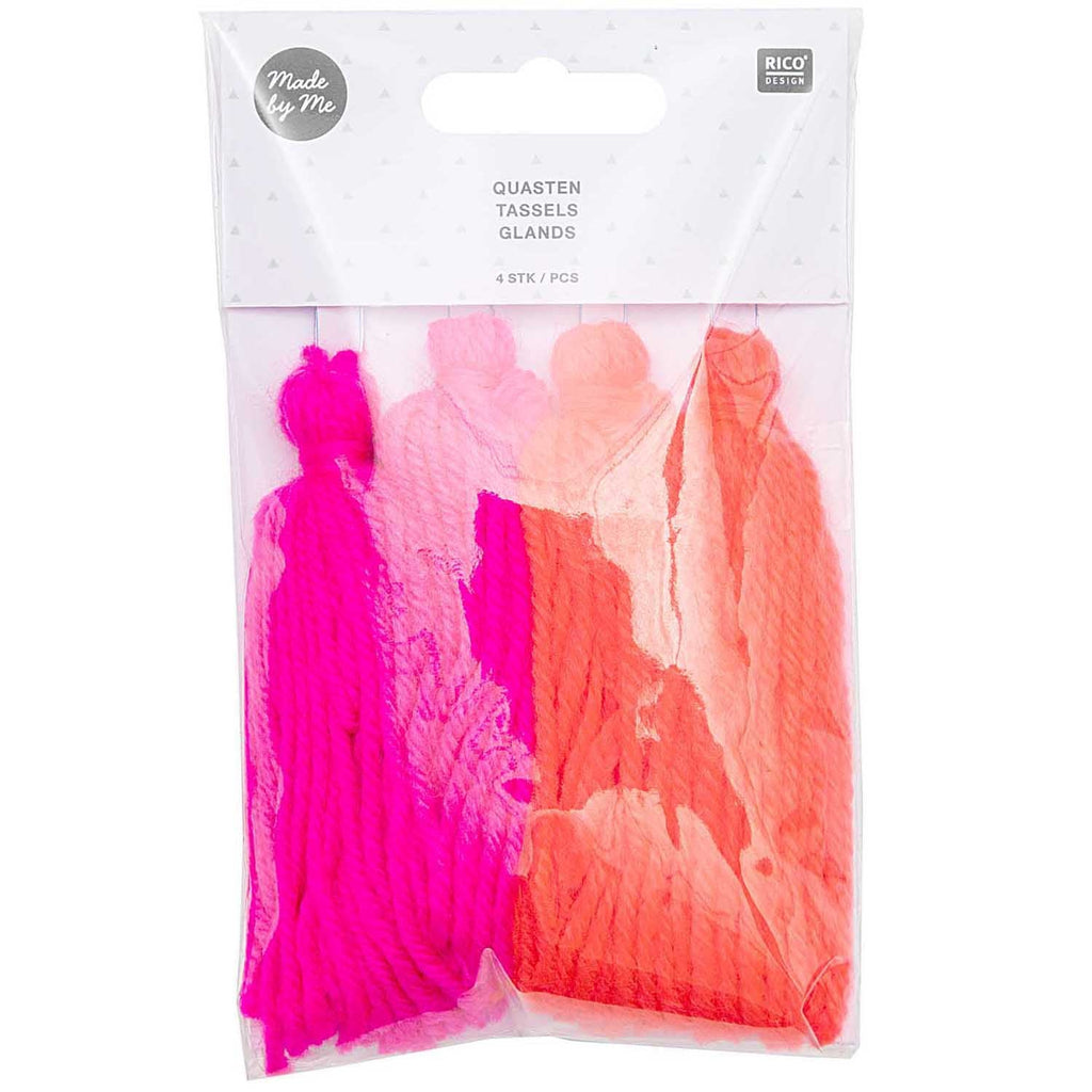 Rico Craft Supplies Wool Tassels Set - Neon