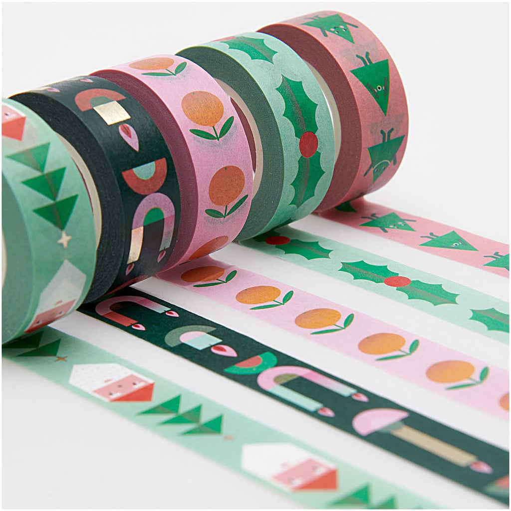 Rico Washi Tape Christmas Shapes - 5 Washi Tape Set - Rico Design