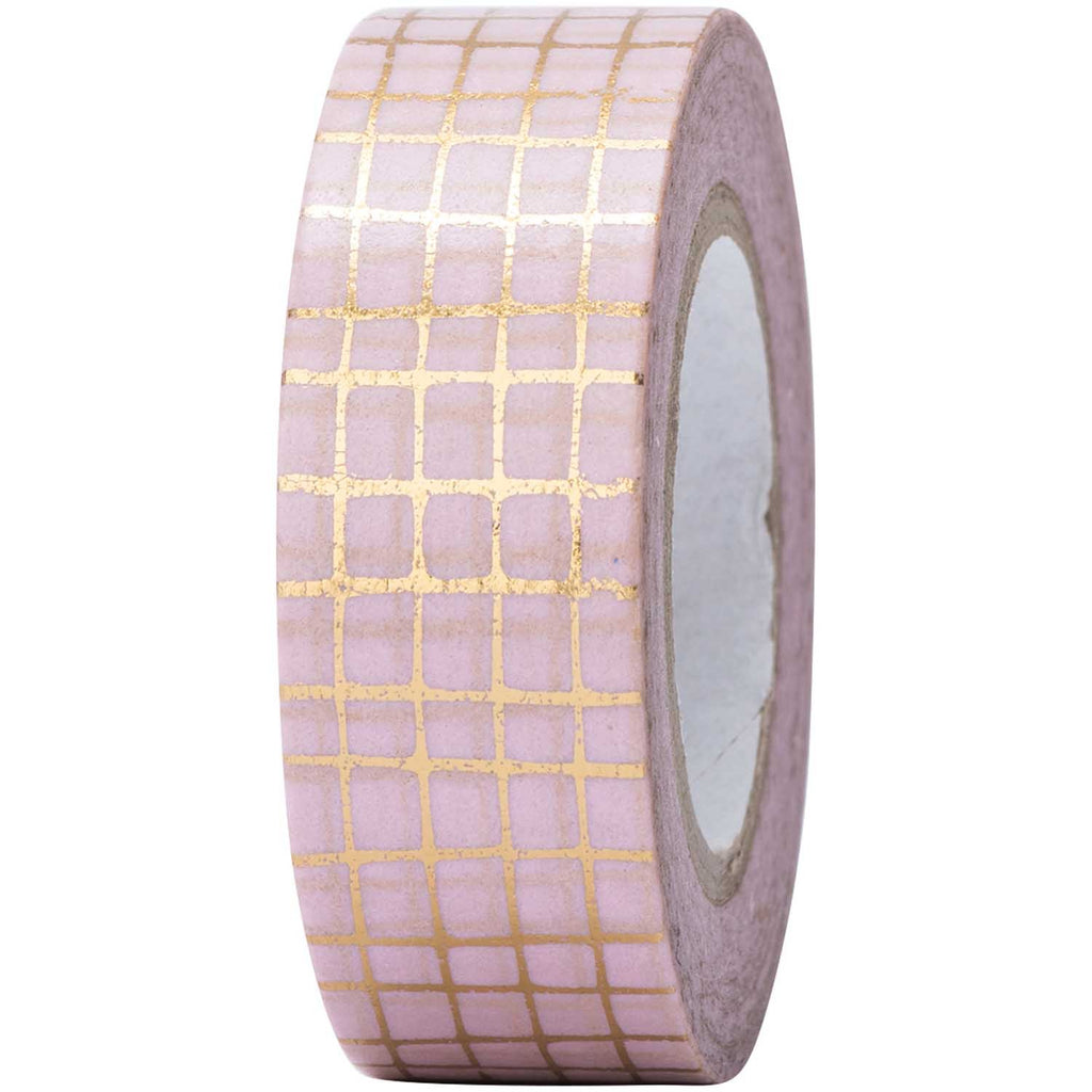 Rico Washi Tape Crosshatch Gold Pink - Washi Tape - Rico Design