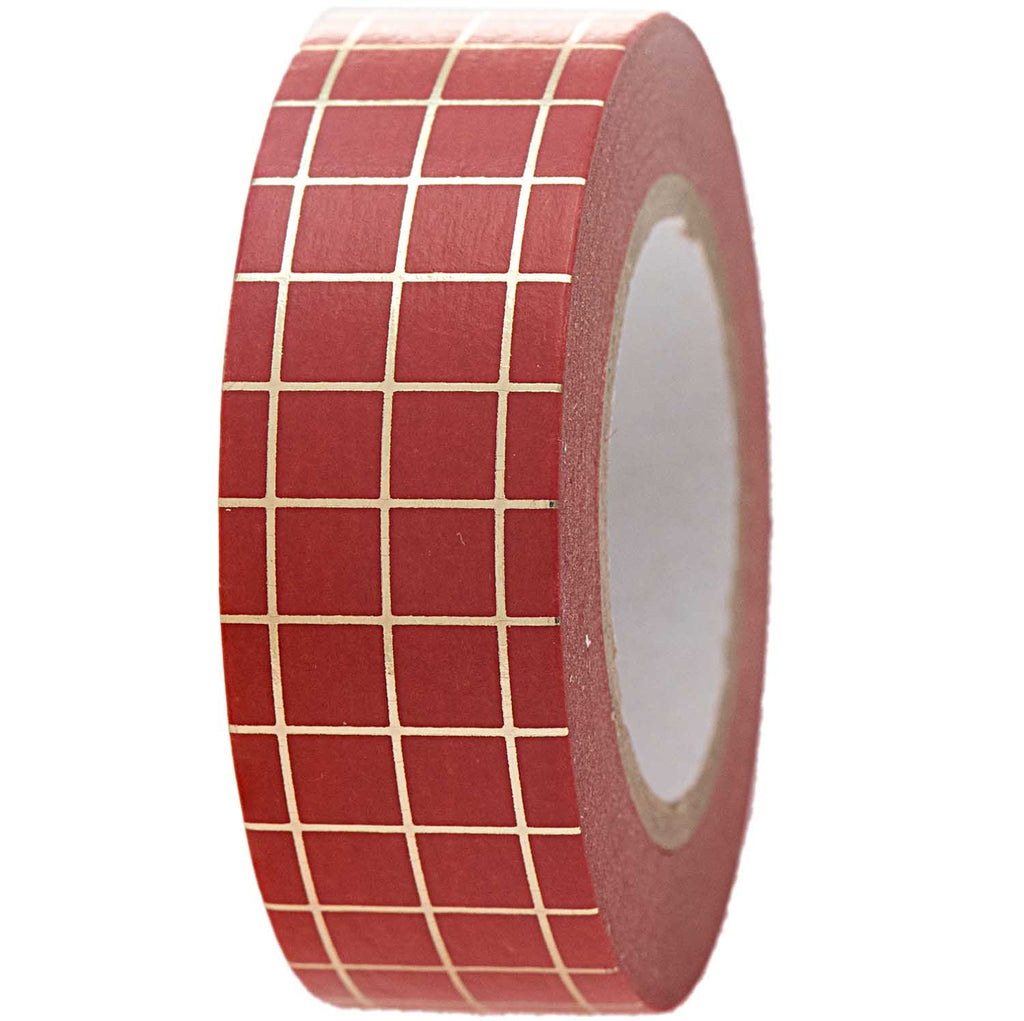 Rico Washi Tape Grid - Red Gold - Washi Tape - Rico Design