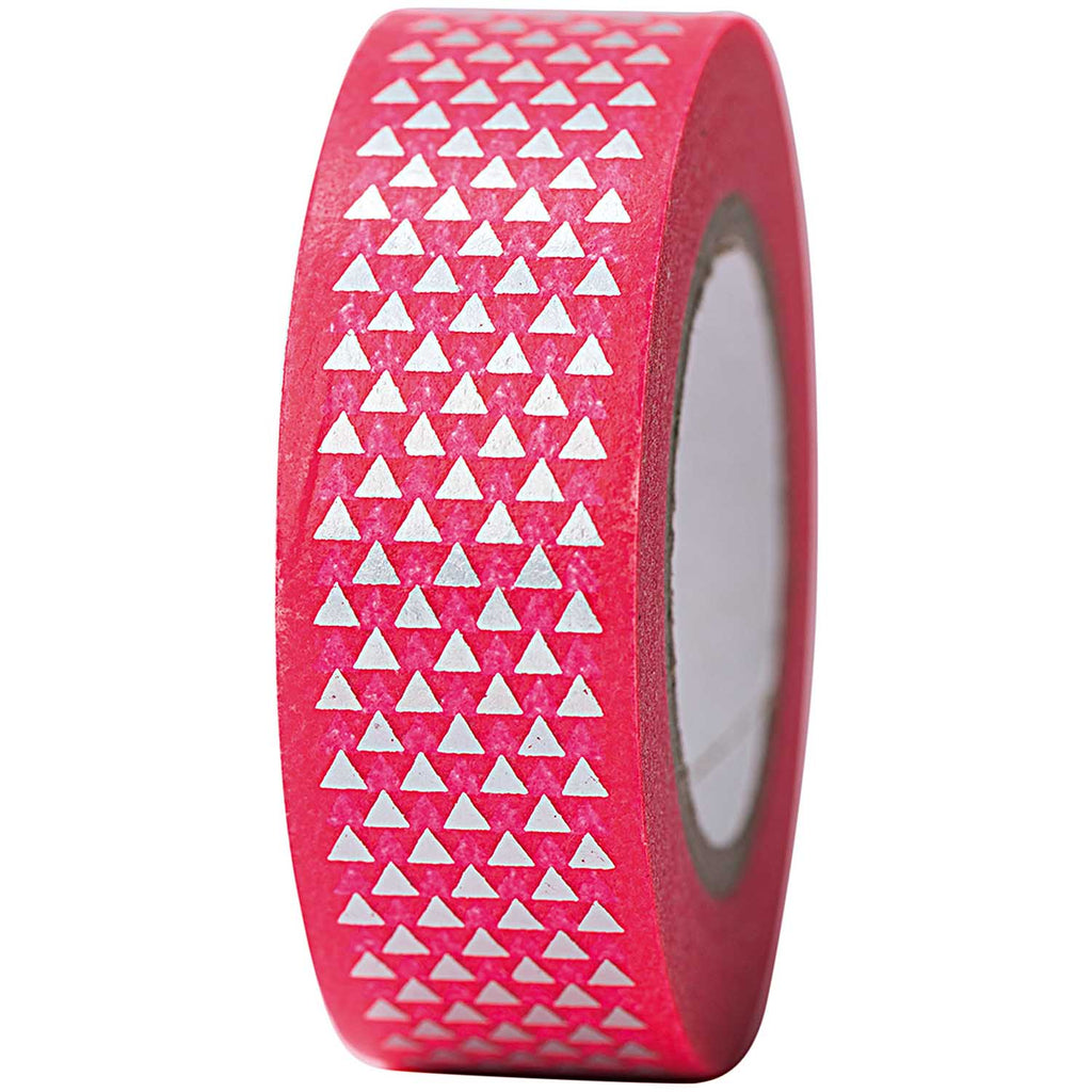 Rico Washi Tape Triangles Silver Pink - Washi Tape - Rico Design
