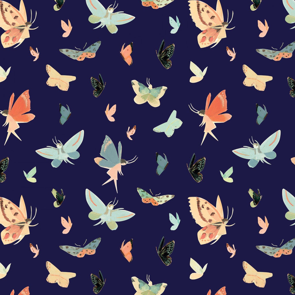 Riley Blake Fabric Butterflies in Navy - Dream World by Emily Winfield Martin - Riley Blake Designs