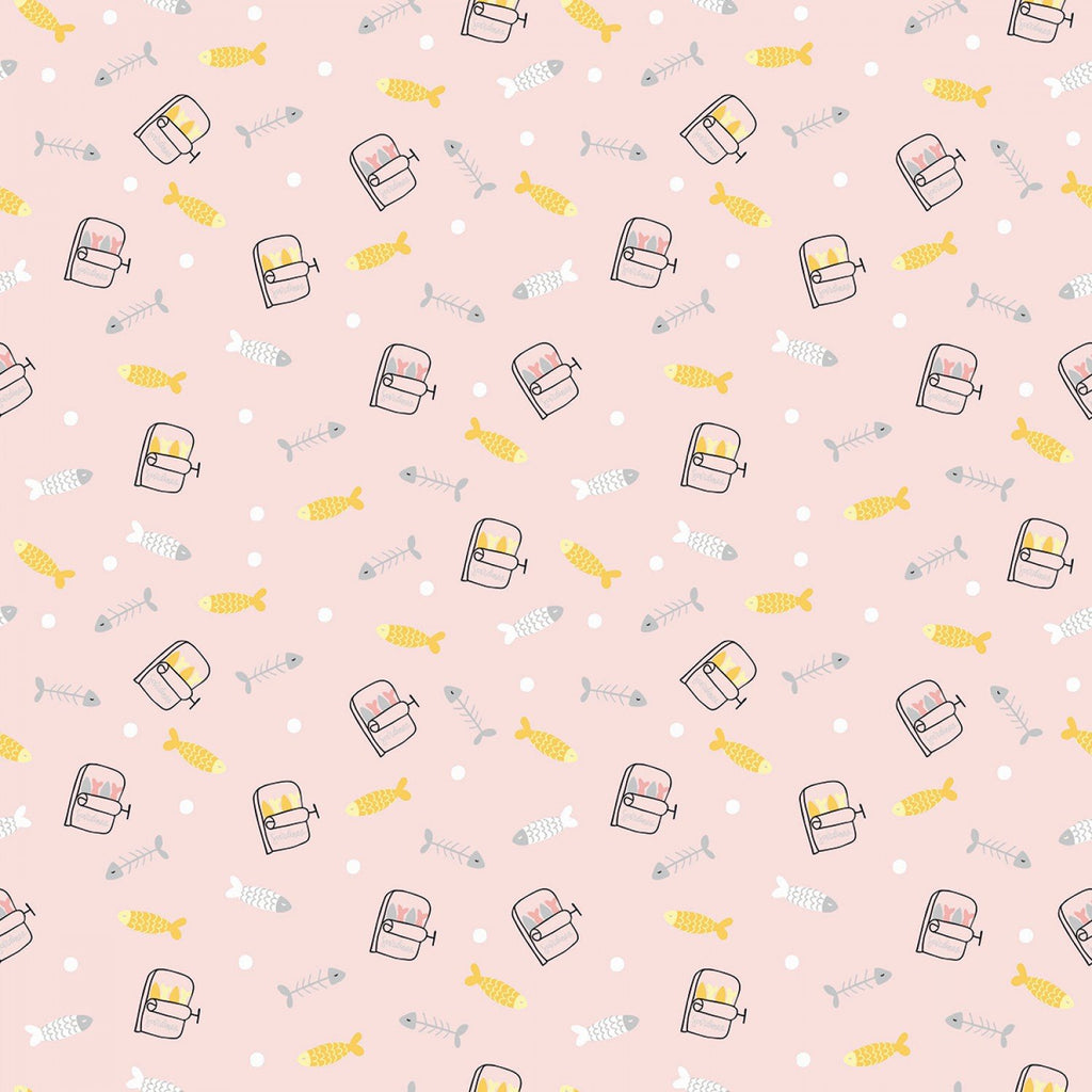 Riley Blake Fabric Tuna Fish in Pink - Meow and Forever - Riley Blake Designs