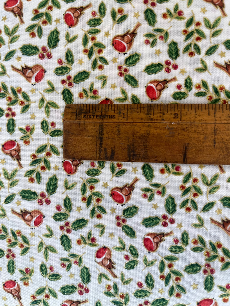 Robins - Merry Christmas - Christmas Fabric - The Eternal Maker - UK Fabric Shop