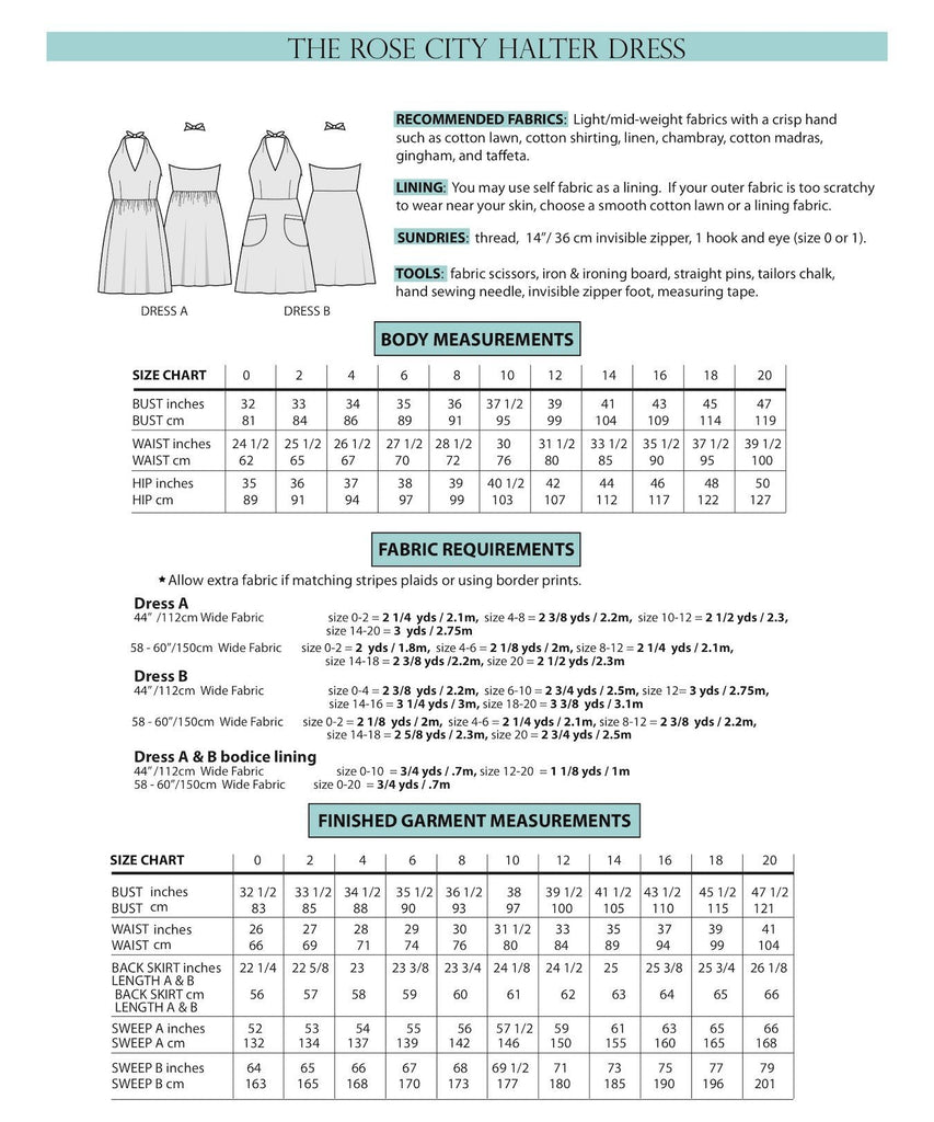 Rose City Halter Dress Pattern - Sew House Seven - Digital PDF Download Pattern - The Eternal Maker - UK Fabric Shop