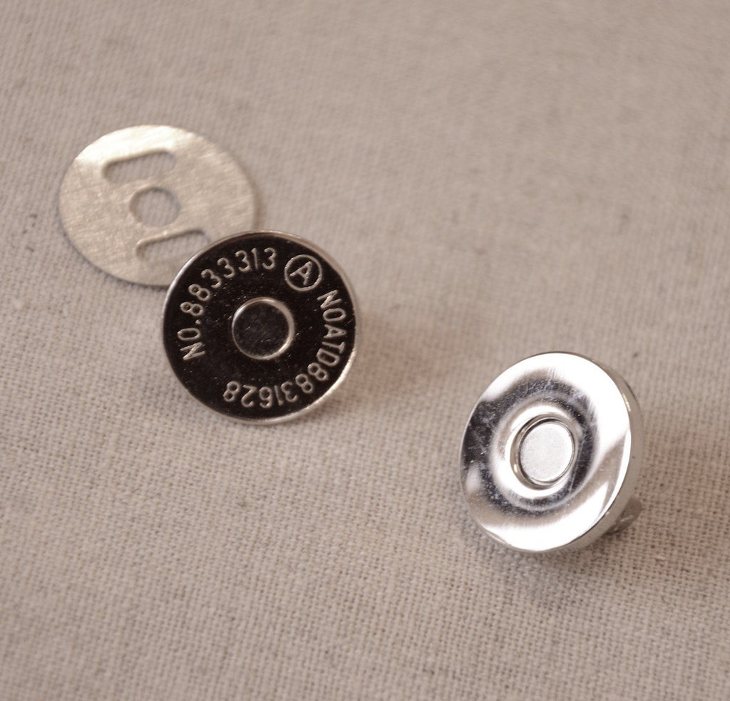Round Magnetic Bag Clasp 18mm x 1 - Silver - The Eternal Maker - UK Fabric Shop