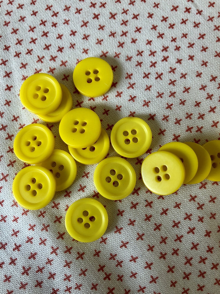 Round Shirt Button - 12mm - Yellow - The Eternal Maker - UK Fabric Shop