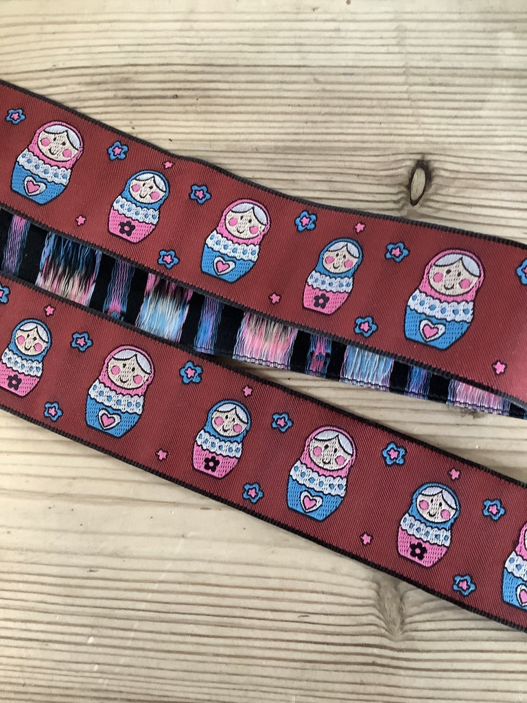 Russian Doll Woven Ribbon - 30mm - Red - The Eternal Maker - UK Fabric Shop