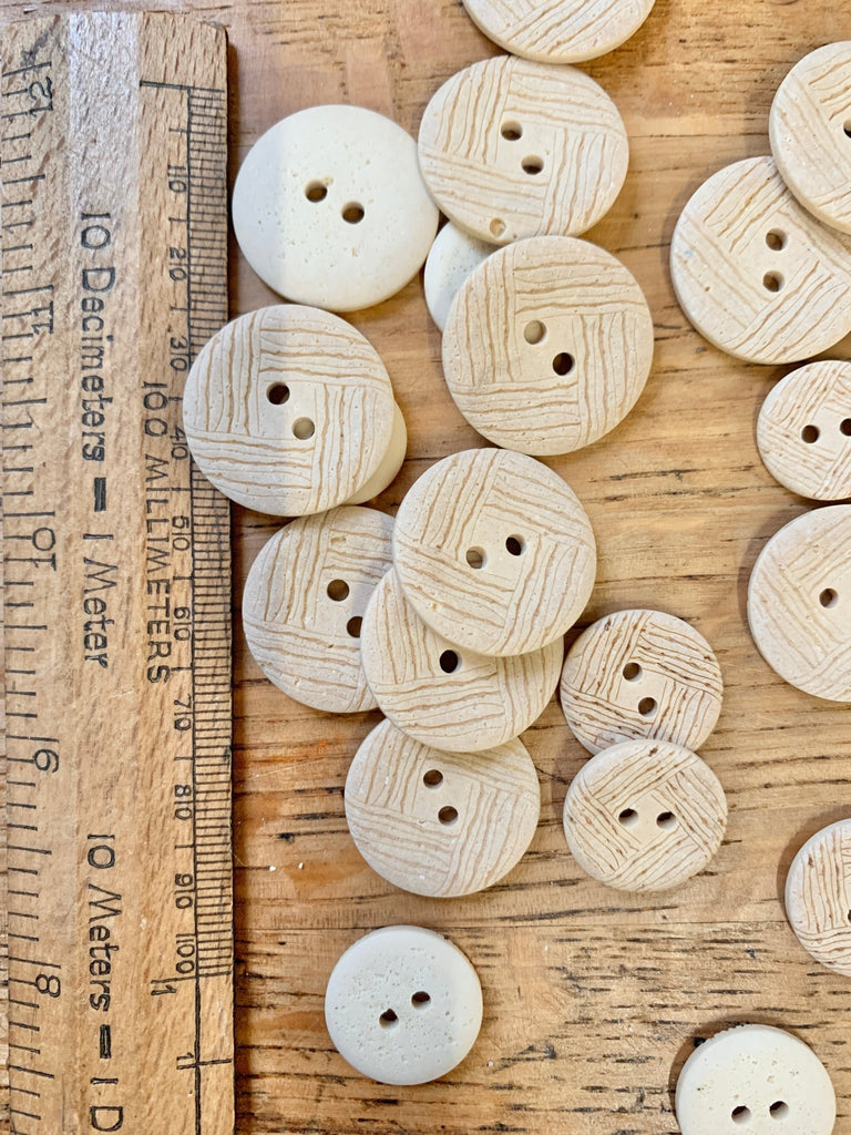 Rustic Etched Cream Buttons - The Eternal Maker - UK Fabric Shop