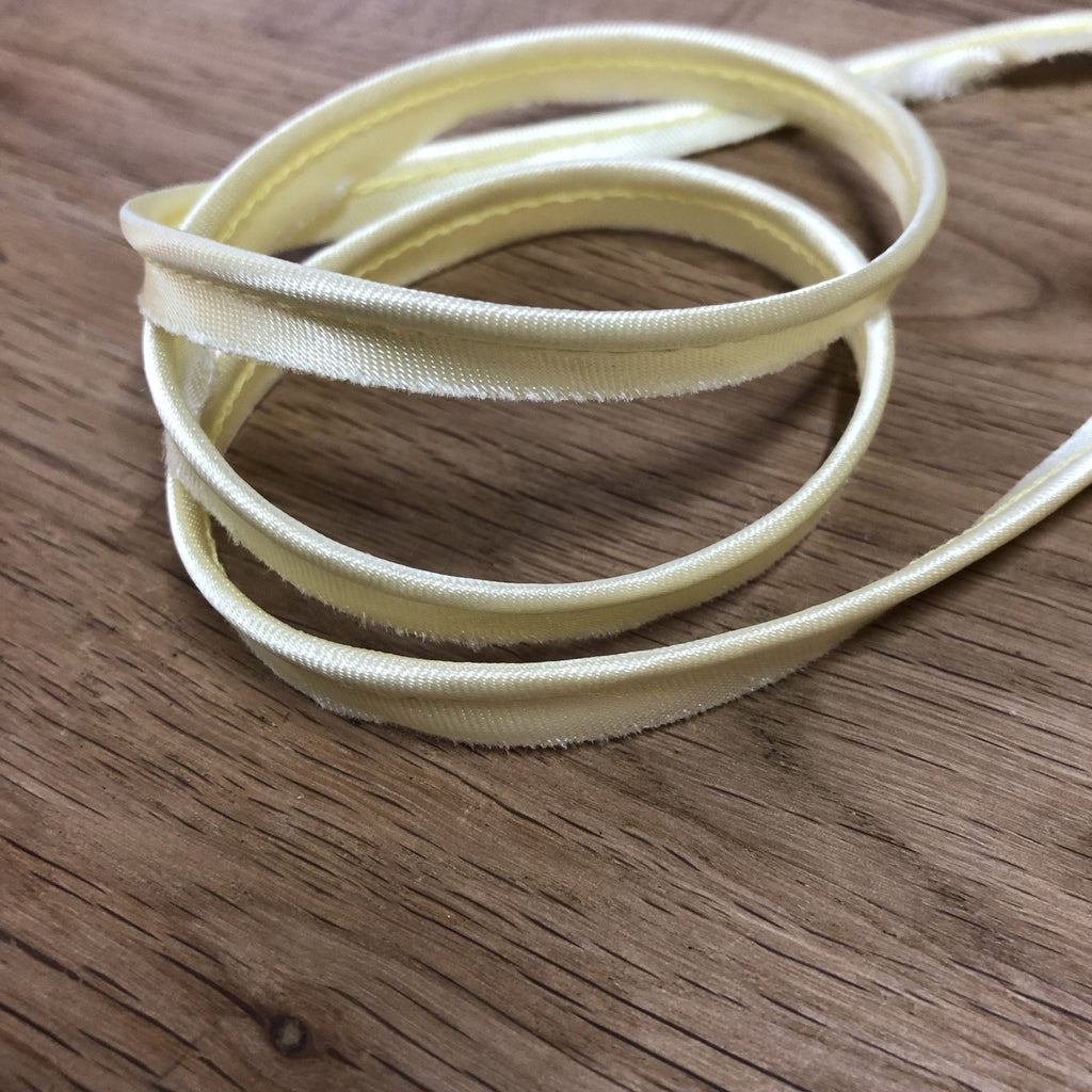 Satin Piping Cord Ribbon - 10mm - Lemon - The Eternal Maker - UK Fabric Shop