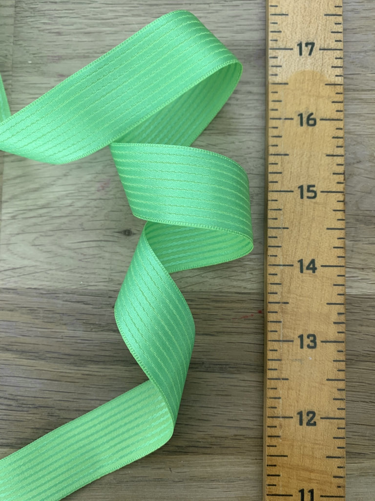 Satin Stripe Ribbon - 22mm - Green - The Eternal Maker - UK Fabric Shop
