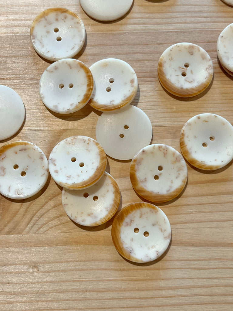 Sawdust Fleck 2 Hole Cream Button - 23mm - The Eternal Maker - UK Fabric Shop