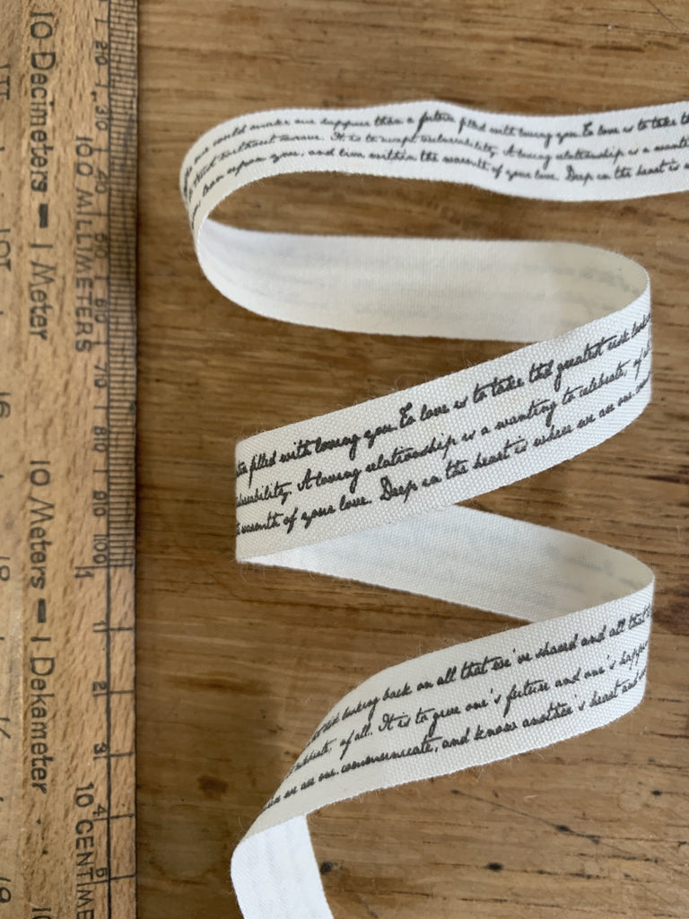 Script Natural Ribbon - 16mm - Ivory - The Eternal Maker - UK Fabric Shop