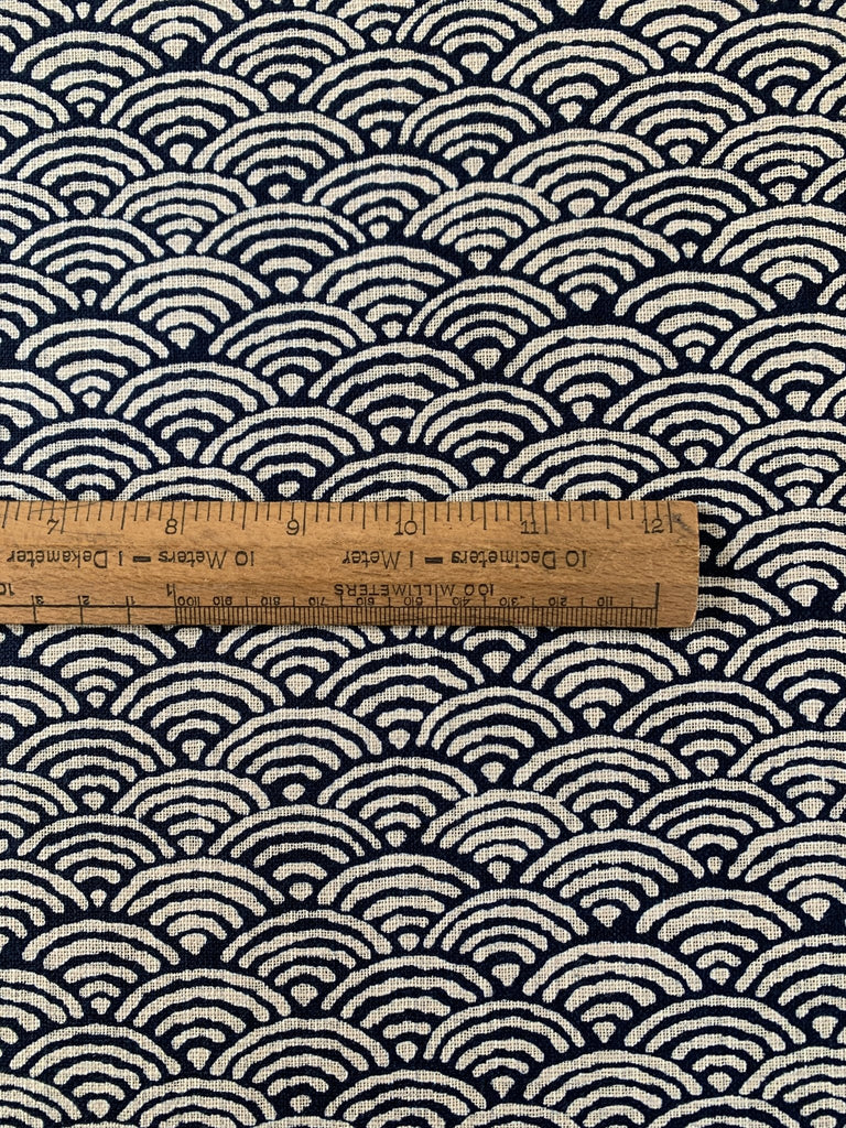Seikeiha - Linen Look Indigo Fabric - Sevenberry fabric from Japan - The Eternal Maker - UK Fabric Shop