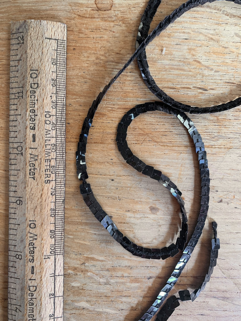 Sequin Trim - 5mm - Square Black - by the metre - The Eternal Maker - UK Fabric Shop