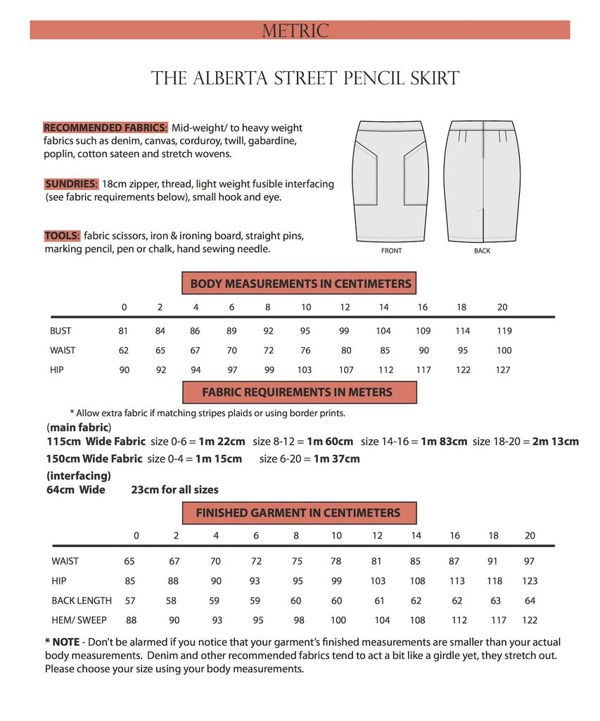 Sew House Seven Dress Patterns Alberta Street Pencil Skirt - Sew House Seven - Paper or Digital Version