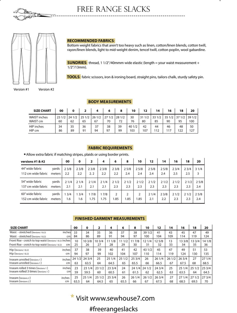Sew House Seven Dress Patterns Free Range Slacks - Sew House Seven - Digital PDF Pattern