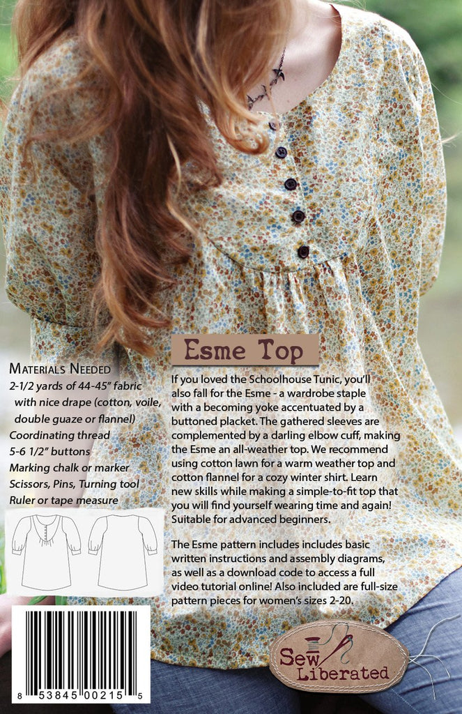 Sew Liberated Dress Patterns Esme Top - Sew Liberated - Digital Download PDF Sewing Pattern