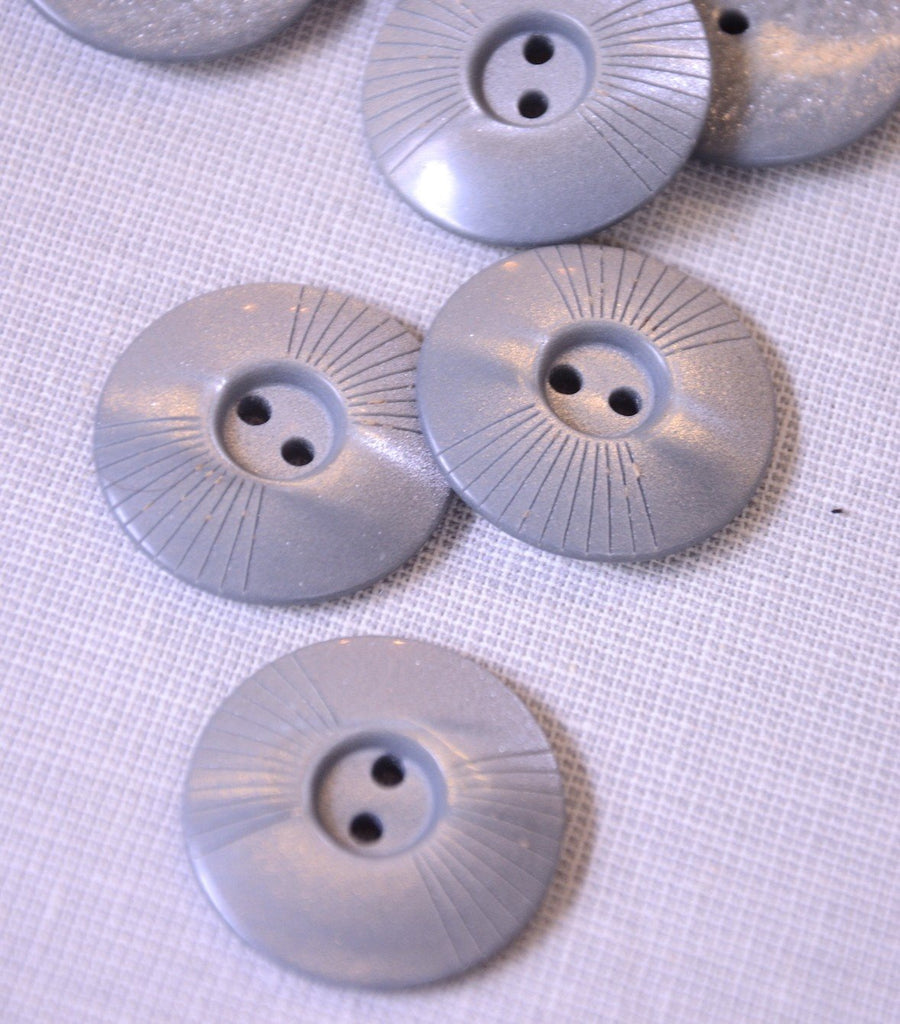 Shimmery with Geometric Lines Button - 30mm - Grey - The Eternal Maker - UK Fabric Shop