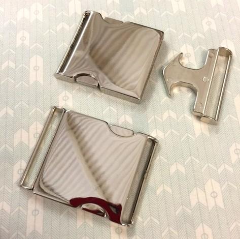 Shiny Silver Buckle Clasp - 2 part - 44mm x 59mm - Side Release - The Eternal Maker - UK Fabric Shop