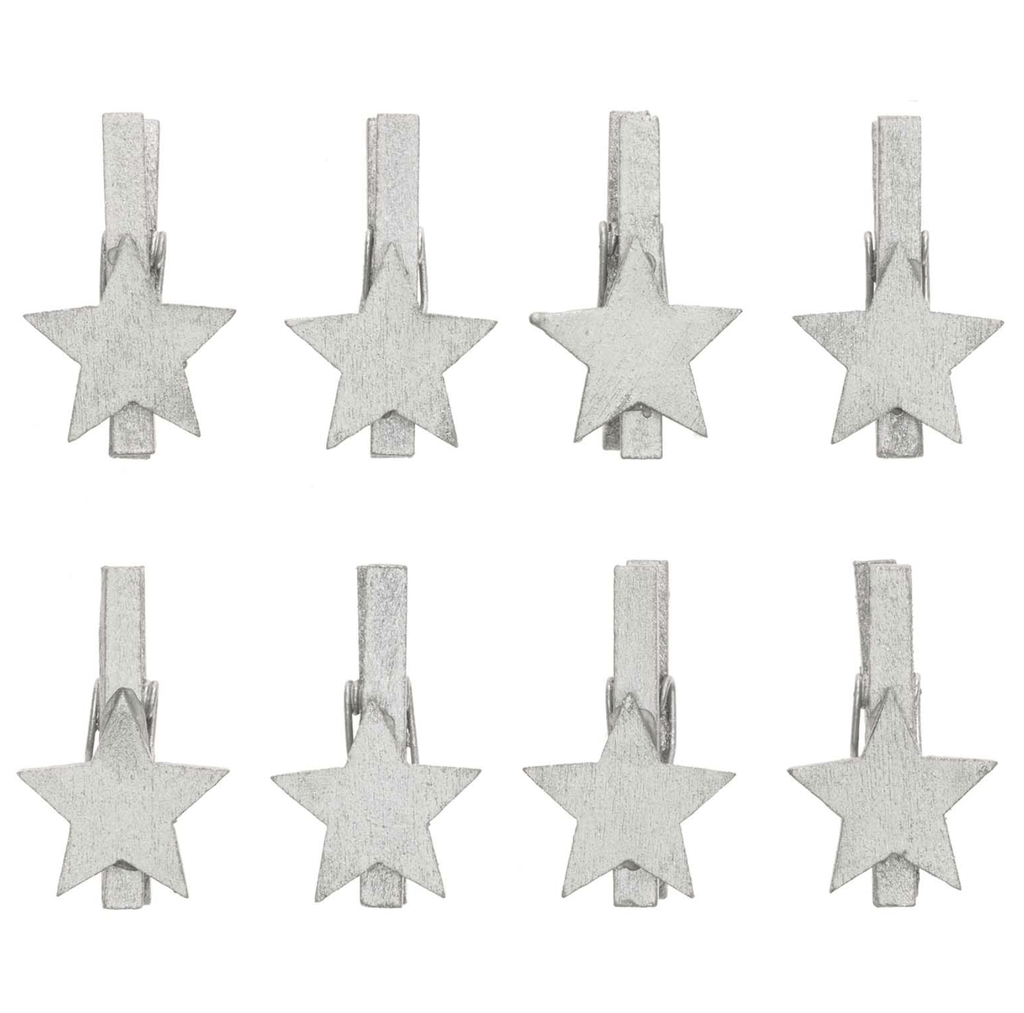 Silver Star 30mm Pegs - Pack of 8 - The Eternal Maker - UK Fabric Shop