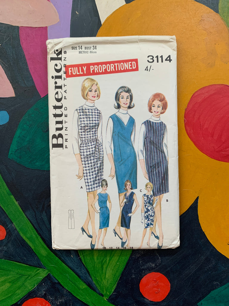 Simplicity Vintage Dress Patterns Butterick 3114 - Misses Proportioned Jumper - Vintage Sewing Pattern (Size 14 Bust 34)