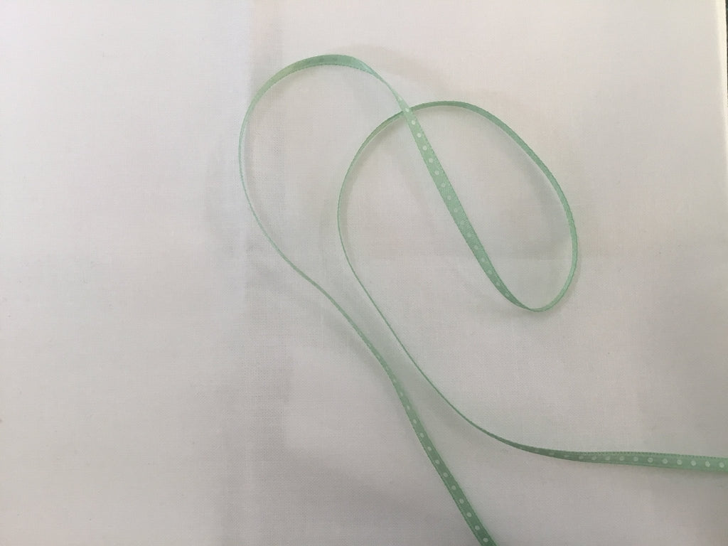 Skinny Spot Ribbon - 3mm - Mint - The Eternal Maker - UK Fabric Shop