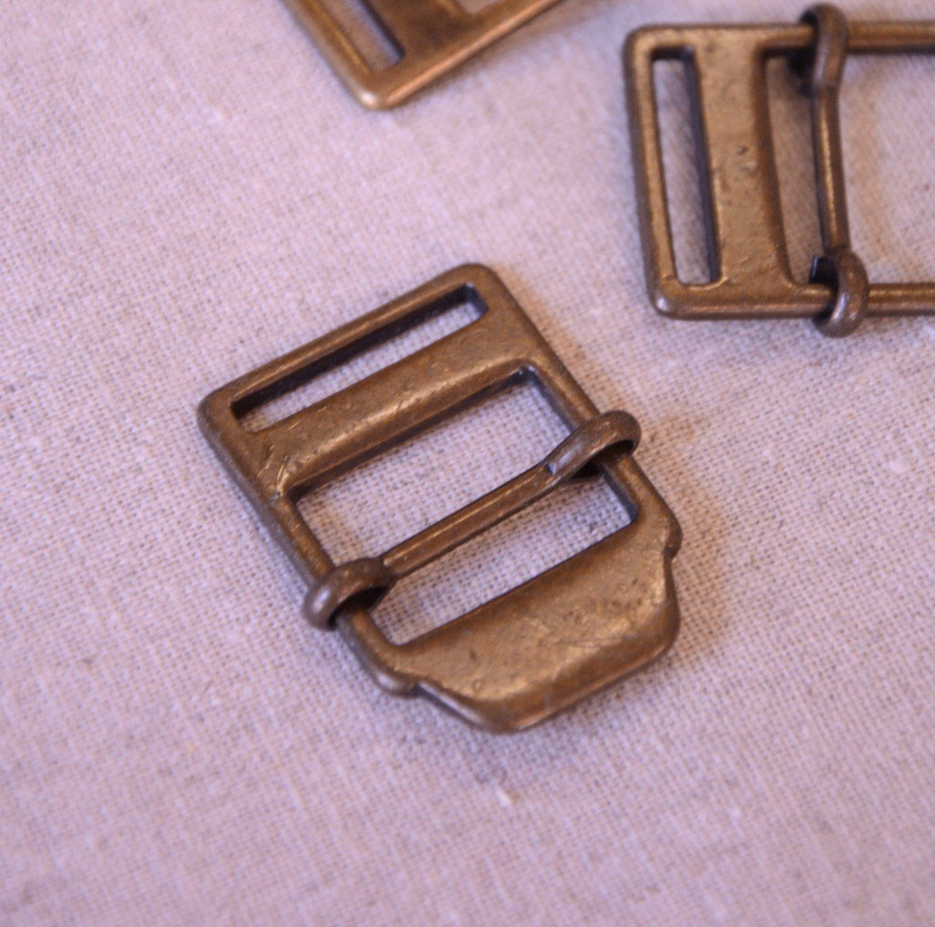 Slider Buckle - Moving and Fixed Bar - Antique Brass - The Eternal Maker - UK Fabric Shop