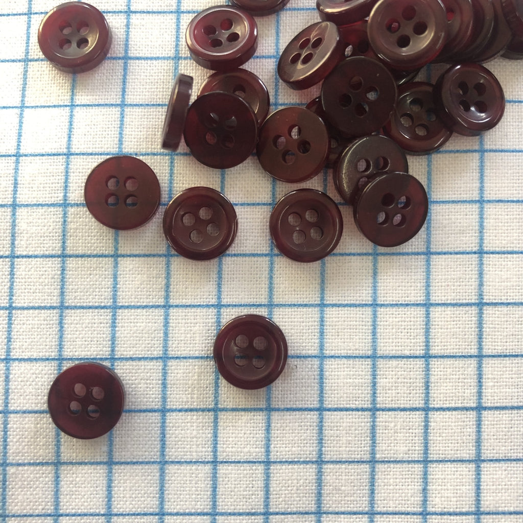 Small Burgundy Button - 9mm - The Eternal Maker - UK Fabric Shop