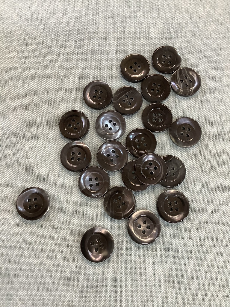 Smoke Chunky Shell Smooth Ring Edge Button - 20mm or 25mm - The Eternal Maker - UK Fabric Shop