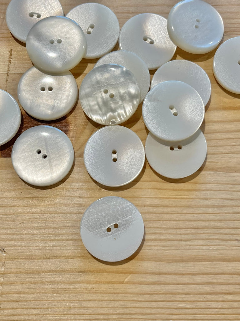 Smooth Pearly 2 Hole Button - 28mm - The Eternal Maker - UK Fabric Shop