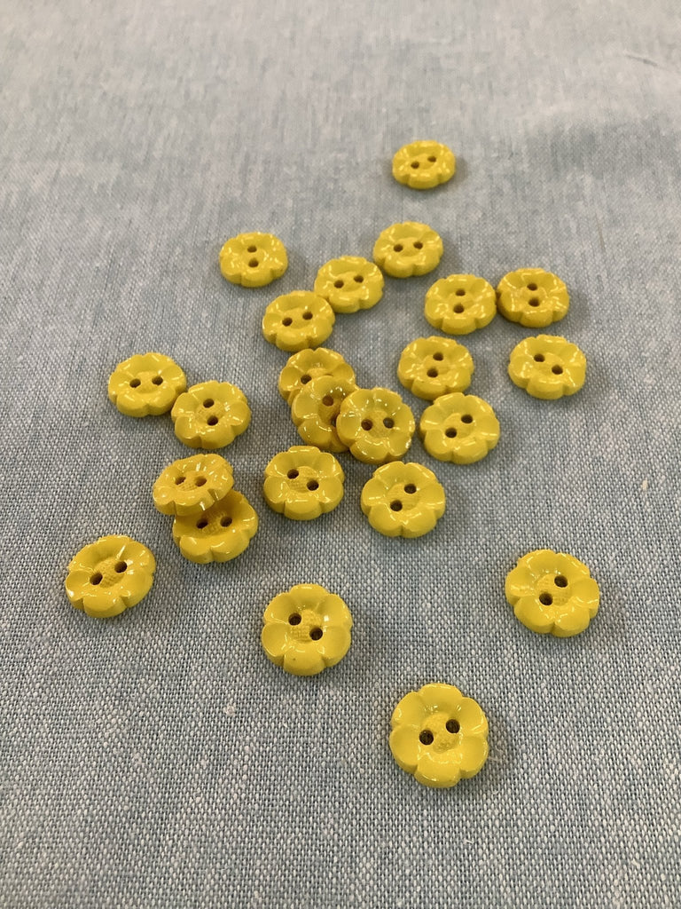 Solid Daisy Flower Shape Button - 14mm - Yellow - The Eternal Maker - UK Fabric Shop
