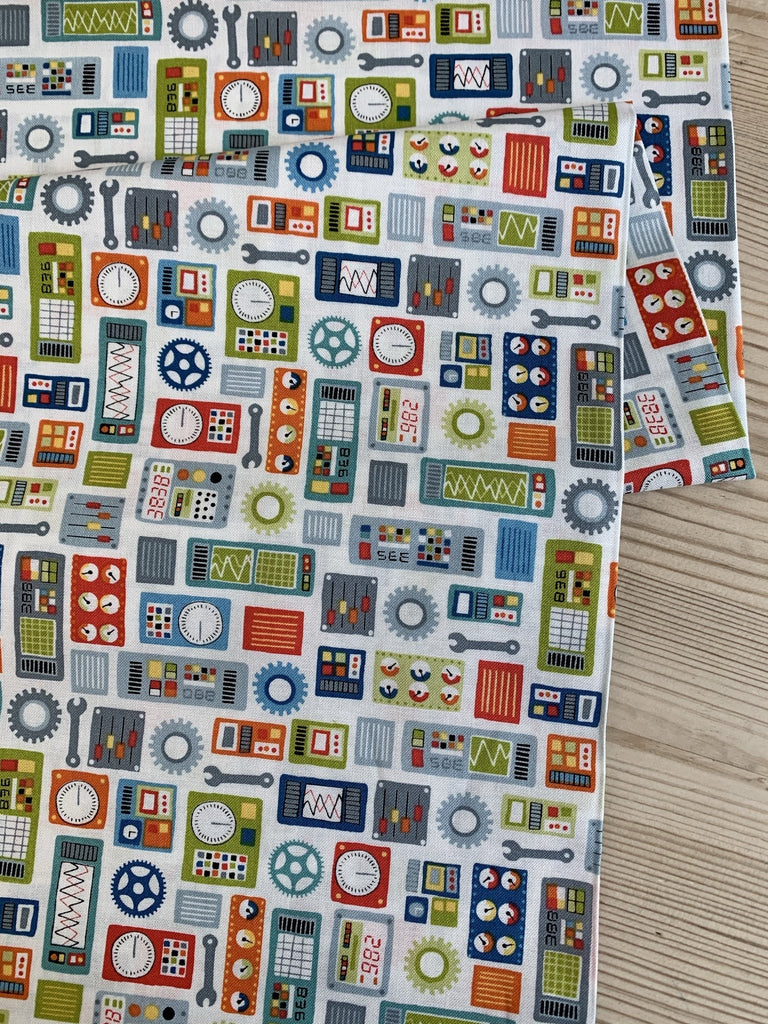 Space Dials - White - Makower Fabrics - The Eternal Maker - UK Fabric Shop