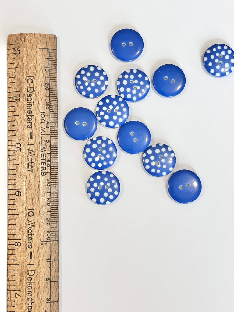 Spotty Button - 18mm - Royal Blue - The Eternal Maker - UK Fabric Shop