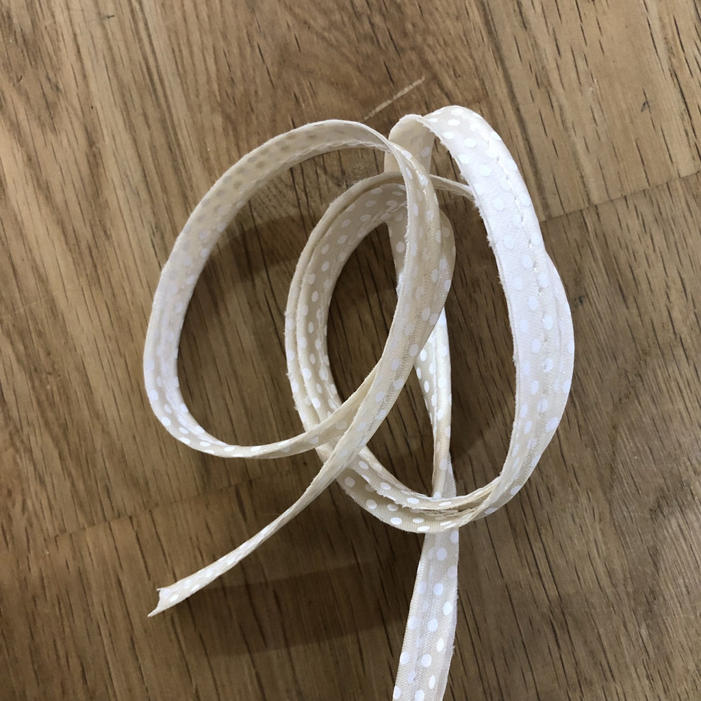 Spotty Satin Piping Cord - 8mm - Ivory on Cream - The Eternal Maker - UK Fabric Shop