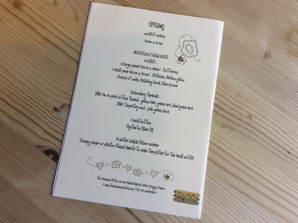 Spring Cushion Pattern for Woolfelt by Cinnamon Patch - The Eternal Maker - UK Fabric Shop