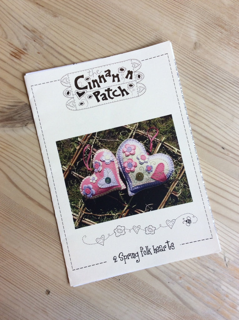 Spring Folk Hearts Pattern for Woolfelt by Cinnamon Patch - The Eternal Maker - UK Fabric Shop