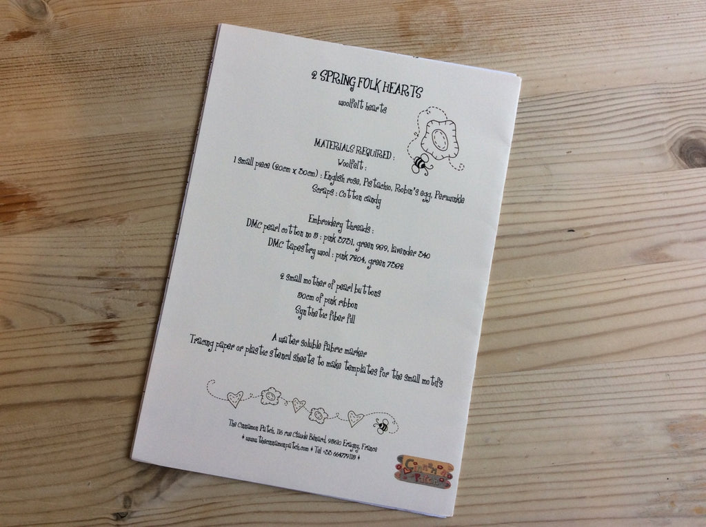 Spring Folk Hearts Pattern for Woolfelt by Cinnamon Patch - The Eternal Maker - UK Fabric Shop