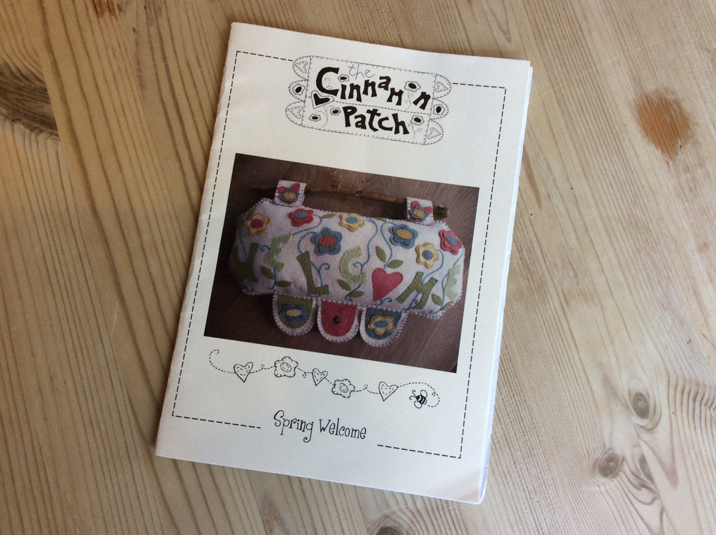Spring Welcome Wallhanging Pattern for Woolfelt by Cinnamon Patch - The Eternal Maker - UK Fabric Shop