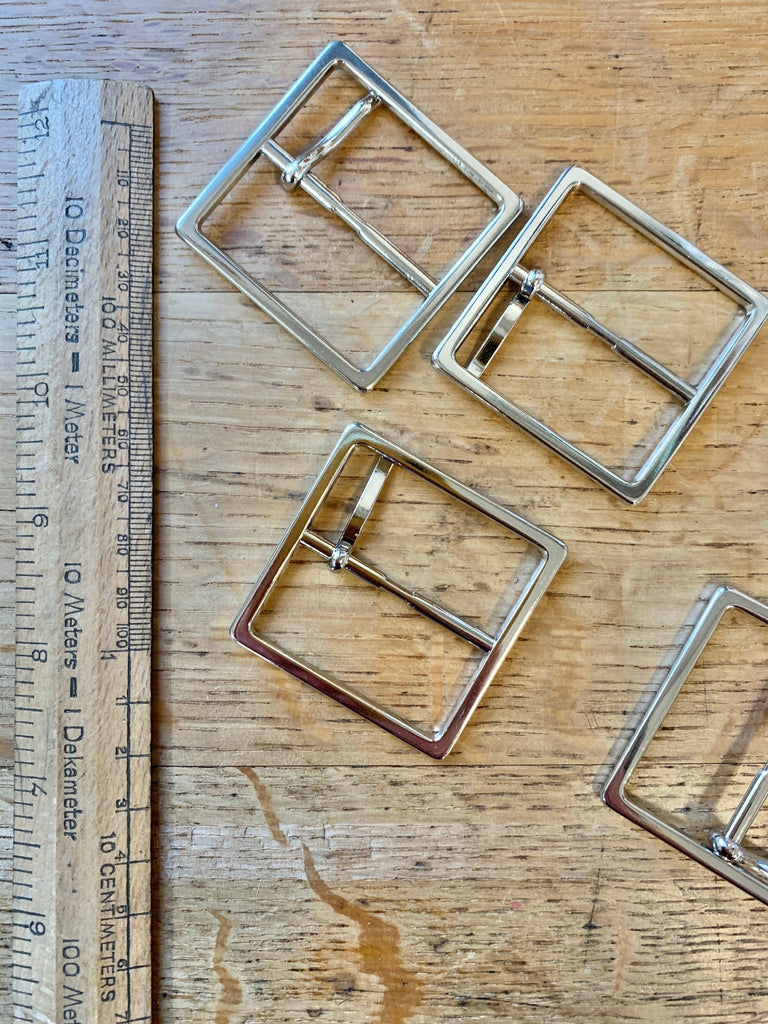 Square Buckle with Prong - 40mm - Silver - The Eternal Maker - UK Fabric Shop