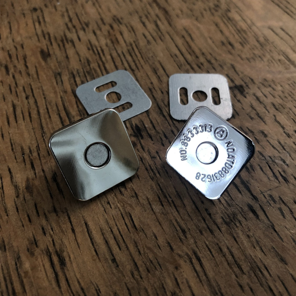 Square Magnetic Bag Clasp - 19mm - Silver - The Eternal Maker - UK Fabric Shop