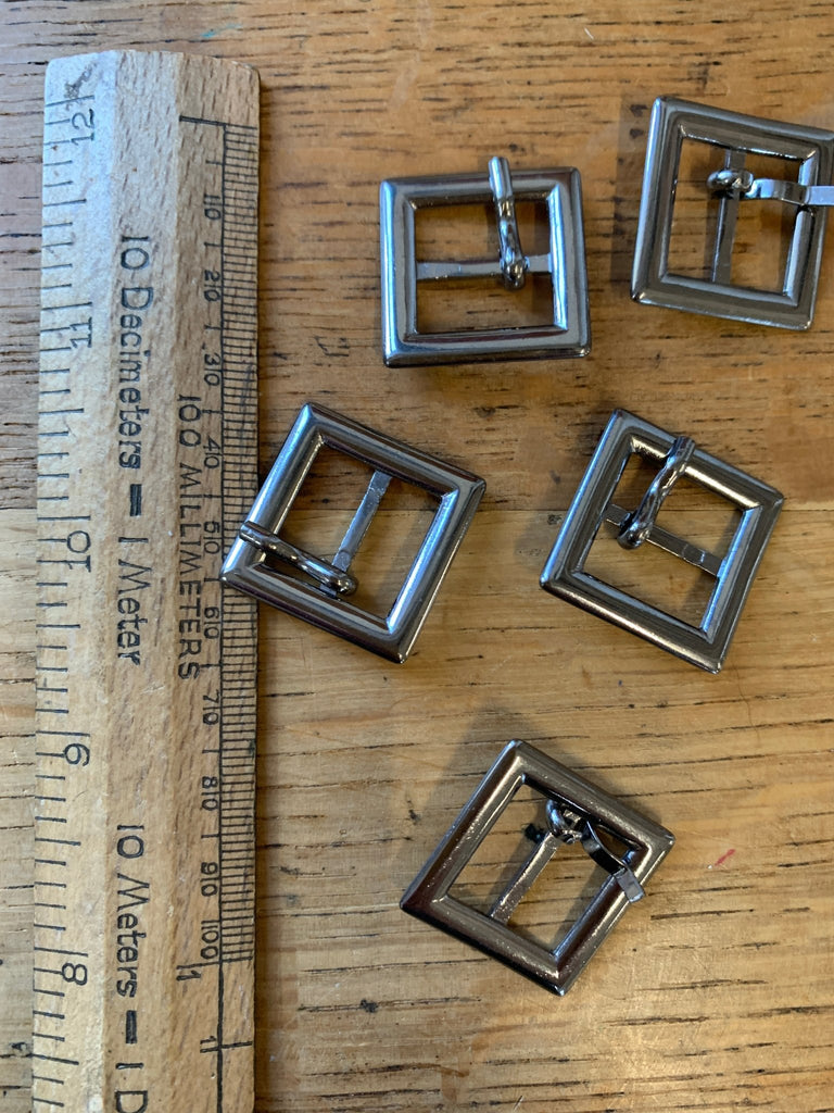 Square Mini Gunmetal Buckle - 15mm - With Prong - The Eternal Maker - UK Fabric Shop