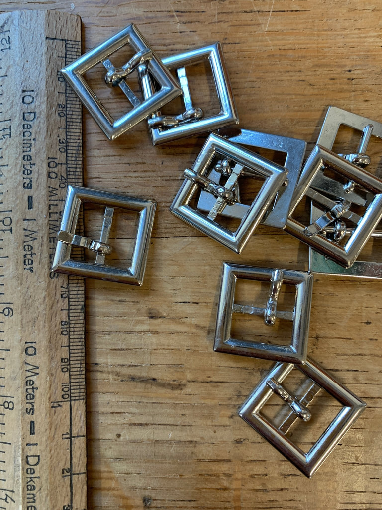 Square Mini Silver Buckle - 15mm - With Prong - The Eternal Maker - UK Fabric Shop