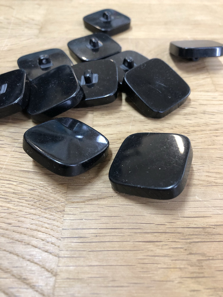 Square Shank Button - 28mm - Black - The Eternal Maker - UK Fabric Shop
