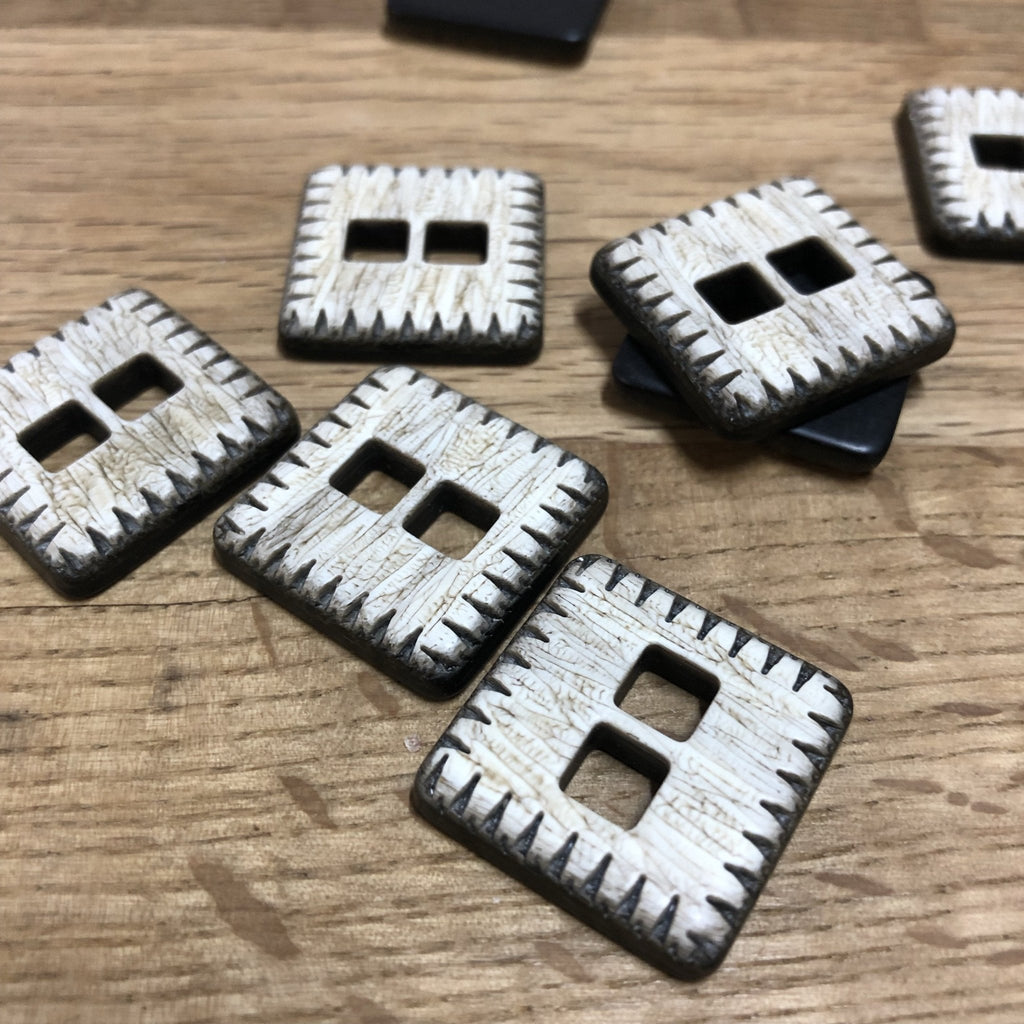 Square Square Hole Button - 23mm - The Eternal Maker - UK Fabric Shop