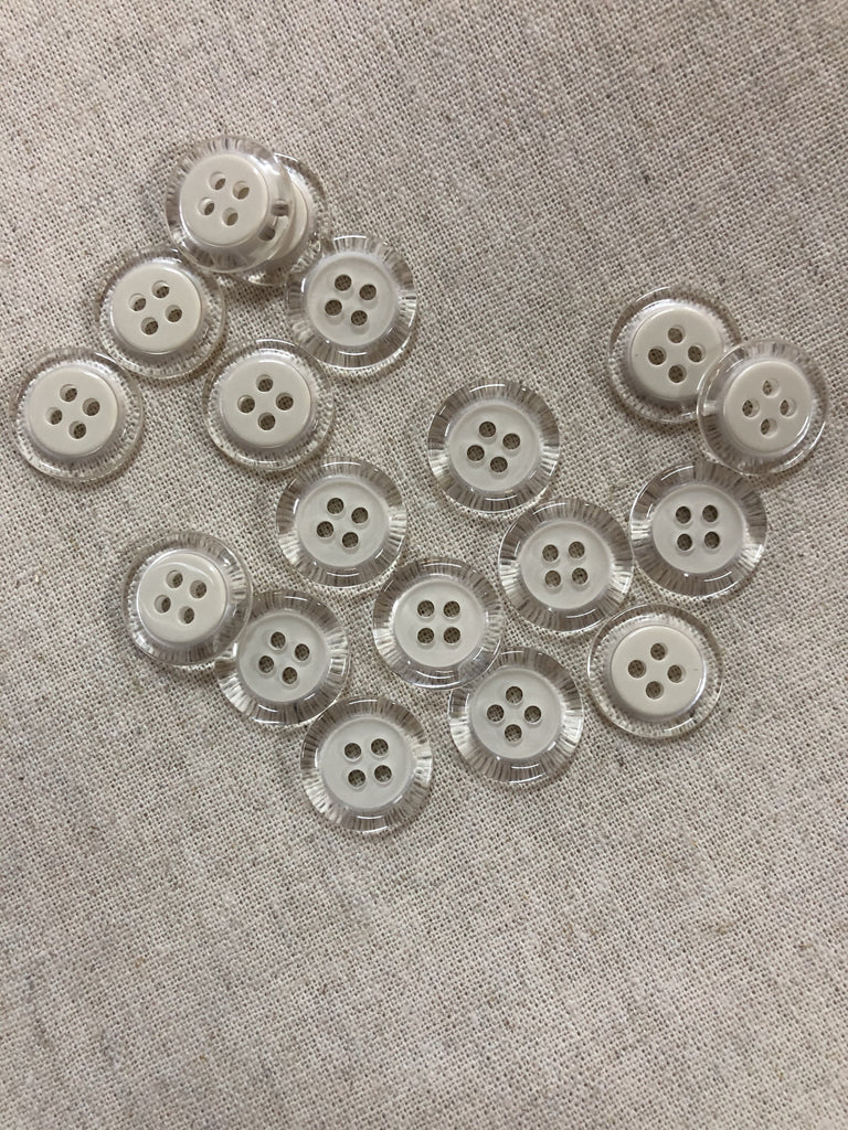 Stephanoise Buttons Cream Clear Rim Button - 15mm