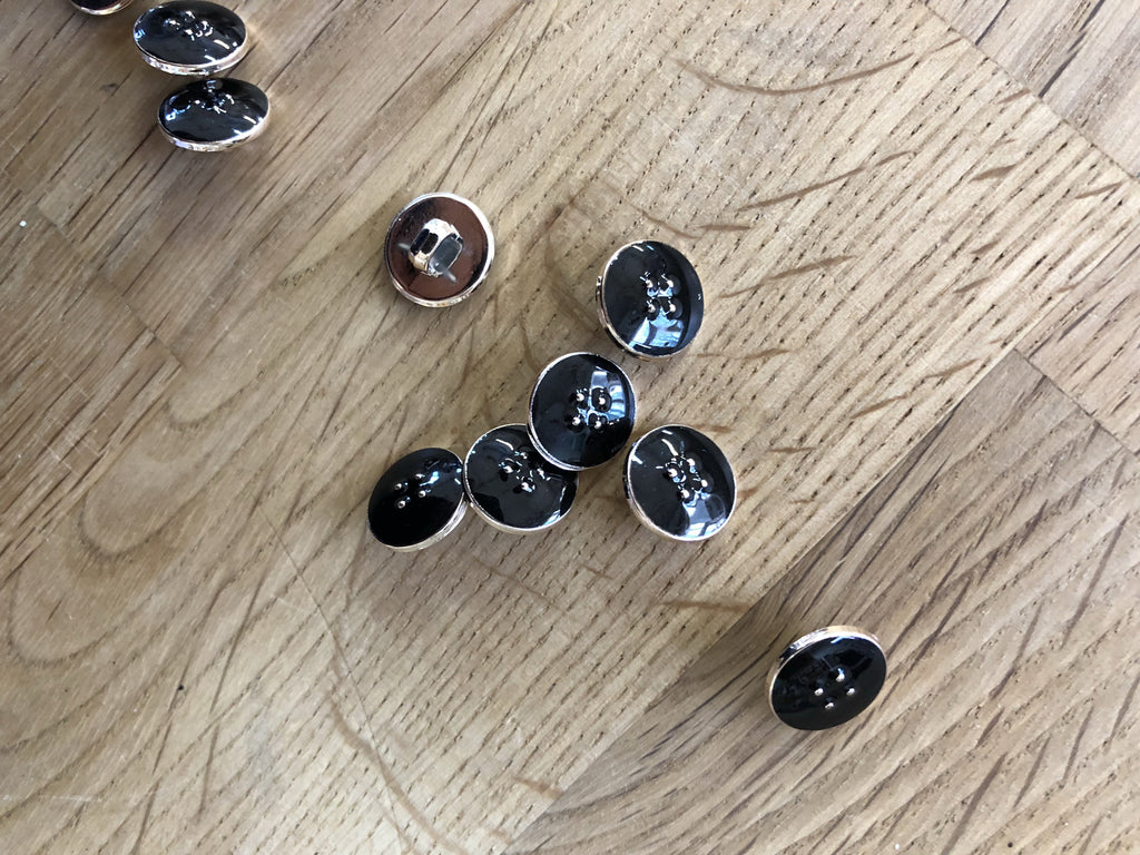 Stephanoise Buttons Enamelled Button - Black - 10mm