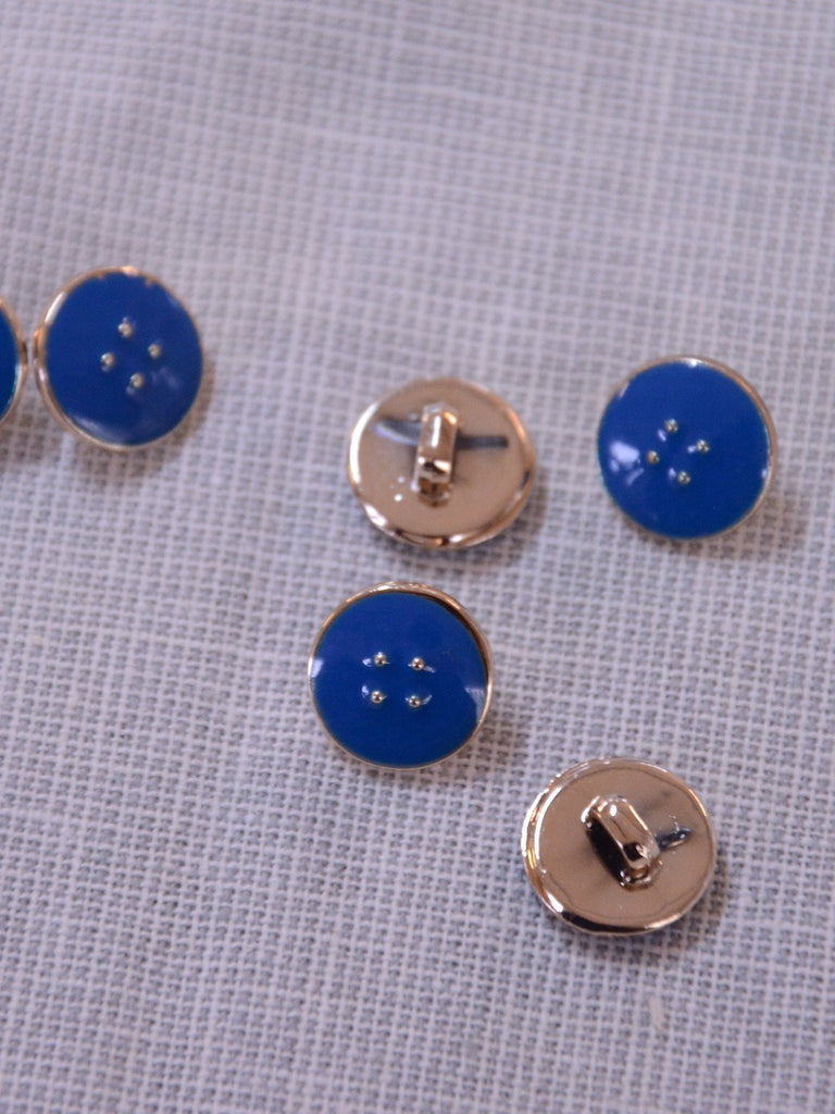Stephanoise Buttons Enamelled Button - Blue - 10mm
