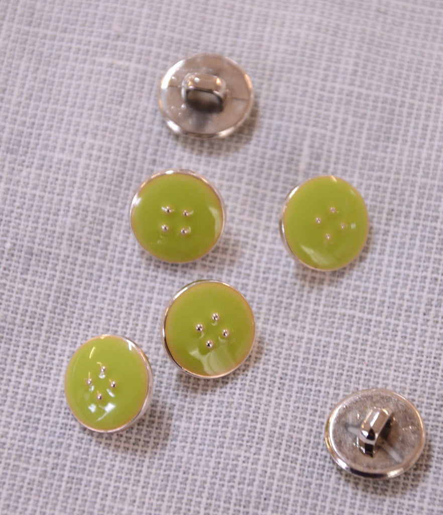 Stephanoise Buttons Enamelled Button - Lime - 10mm